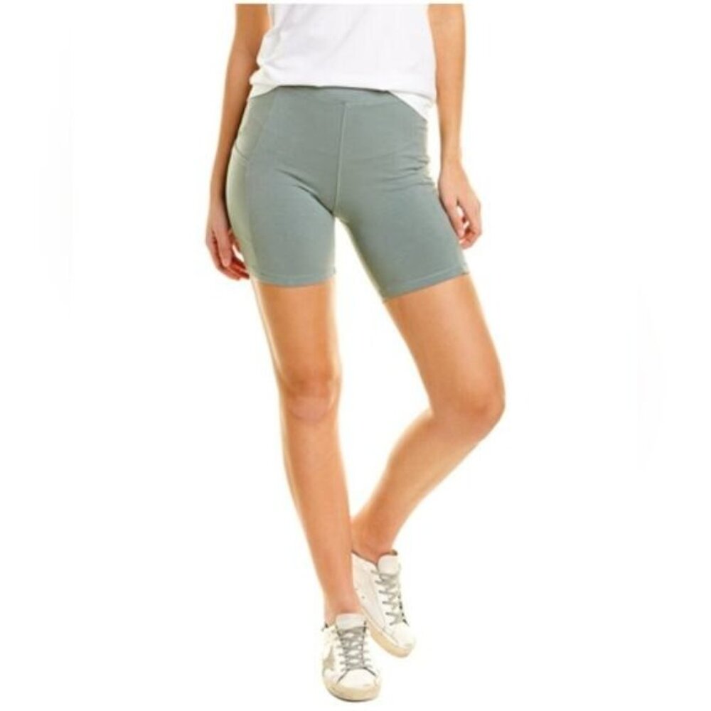 Monrow light olive green 6" bike shorts with pockets XS